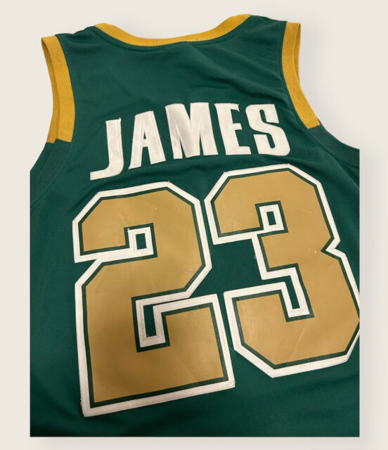 JordansSecretStuff LeBron James High School Basketball Throwback Jersey Irish Akron Ohio Los Angeles 2XL
