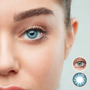 Weiche Farbige Kontaktlinsen Blau SOONY BLUE LuxDelux ohne Stärke Jahreslinsen - Bild 1 von 5