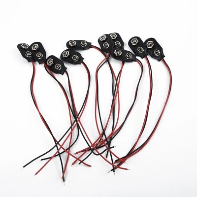 10x Encliquetable 9V Batterie Support Attaches Connecteurs Coque Rigide 15CM Fil - Photo 1/4