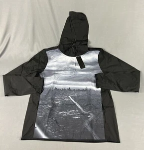 Greyson Golf Jacket Hoodie Pac Lite Newago Cityscape Print Medium Black $285 - Picture 1 of 7