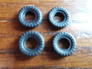 Dinky x4 replacement tyres 12mm black block treaded for mini's, Triumph Herald 2 - Picture 1 of 1