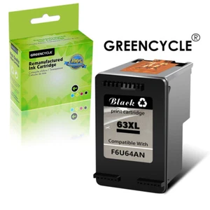 GREENCYCLE 1pk 63 63XL Czarny atrament do HP 63 XL OfficeJet 3830 3832 4650 4652 4655 - Zdjęcie 1 z 24