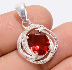 Natural Pink Rubellite Zircon Gemstone Pendant Handmade Jewelry Wedding Gift FZ - Picture 1 of 8