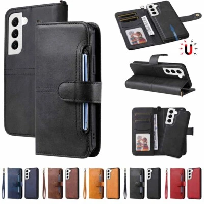 For Samsung S24 S23 S22 S21 S20 S10 S9 Detachable Wallet Flip Leather Case Cover - Image 1 of 4