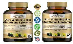 2 Pack Glutathione - 180 Capsules Skin Glow-enhancing | Even tone | Revitalizing - Picture 1 of 8