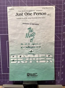 Just one Person SAB Guitar Piano Drum Bass Choral Book Snoopy Hal Leonard - Picture 1 of 2