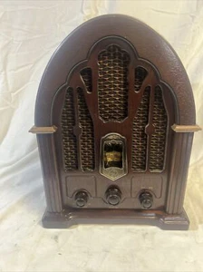 Vtg GE Cathedral AM/FM Radio Model 7-4100JA Reproduction 1930's Tested/Working - Picture 1 of 17