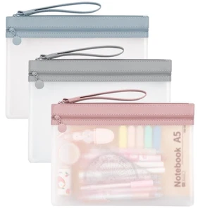 Clear Pencil Pouch A5 Pencil Case Pouch with Zipper Large Clear Pencil Case w - Picture 1 of 6