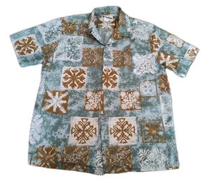 Vintage Howie Hawaiian Shirt Mens L Abstract Button Up Short Sleeve USA Made - Picture 1 of 10