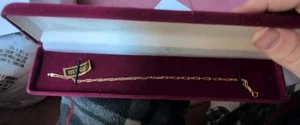 MOM 18K Tennis Chain Linked Bracelet Made In Israel - Picture 1 of 5