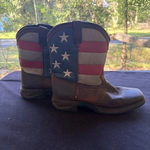 Lil Durango Big Kids Multi-Color Leather Union Flag Cowboy Boots Girls 7M - Picture 1 of 7