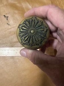 Antique art Nouveau Eastlake Ornate Door Knob Salvage Brass - Picture 1 of 5