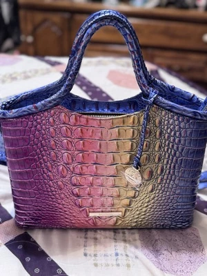 Novo com etiquetas!! Bolsa satchel Brahmin pequena Elaine Carryall Magic Ombre couro Melbourne - Imagem 1 de 4