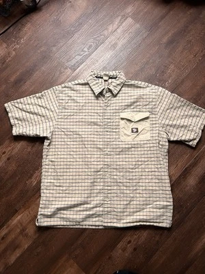 State Property Mens  3X Tan Blue Button Down Work Shirt Vintage Streetware Y2K - Image 1 of 4