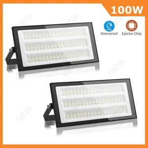 2X Modulo Proiettore LED 100W Proiettore Ultra Sottile Giardino Faro Faretto Esterno - Foto 1 di 11