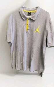 Nike Jordan Para Hombres Gris Polo Amarillo Logo Jumpman Talla XXL Tapeta de Botones - Imagen 1 de 5