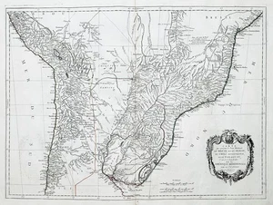 Brazil Bolivia Paraguay Peru Chile South America Amerika Karte map Santini 1779 - Bild 1 von 1