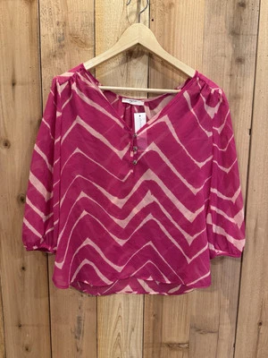 Blusa Top Campesina Ezra Stitch Fix Para Mujer Rosa Fluida Manga 3/4 Mediana Nueva con Etiquetas Foto 1 de 4