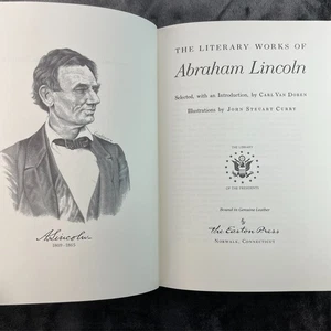 Literary Works of Abraham Lincoln Easton Press Leather Bound 1980 - Foto 1 di 16