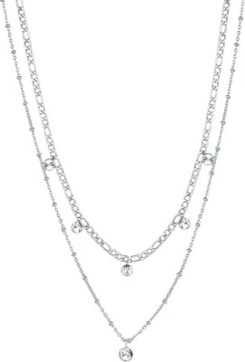 Collana Brosway Donna Doppio Filo Acciaio Cristalli Bianchi _BYM81 - Immagine 1 di 2