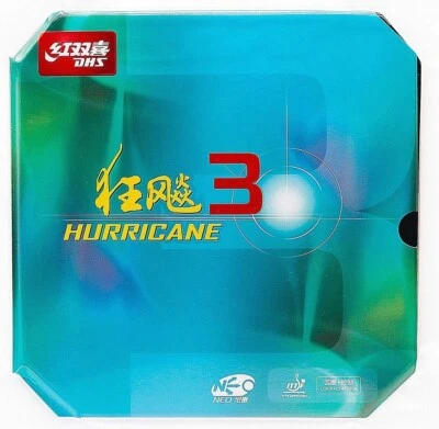 DHS (DOUBLE HAPPINESS) DHS NEO Hurricane 3 Table Tennis Rubber Pips-in 39° Thicknes 2.2mm Black