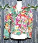 Coldwater Creek Ladies LS Floral Light Jacket Size PS Button Up Pockets Collared