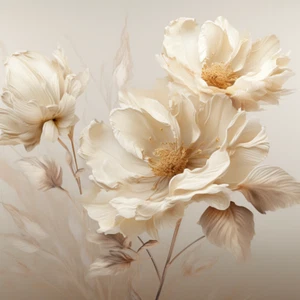12 x 12 Abstrakte Blumen Kunst Design Wandbild Deko 3er Set - Bild 1 von 3