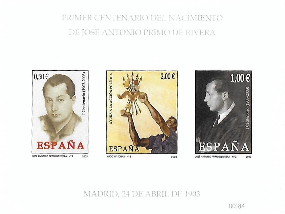 Hojita 1º Centenario de Jose Antonio Primo de Rivera. - Imagen 1 de 1