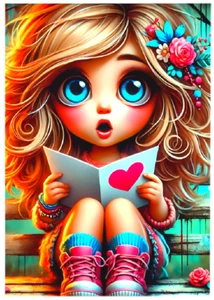 1/1 * CUTE LOVE LATTERS * Custom ACEO * Novelty * LIMITED EDITION * Art Card - Picture 1 of 2