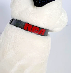 Vintage 1992 White Dakin RCA Nipper Terrier 12" Plush Toy Dog w/black collar - Picture 1 of 7