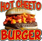 Hot Cheeto Burger Decal Food Truck Concession Vinyl Sign Sticker (Choose Size)