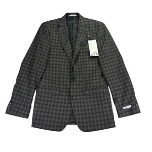 Bar III Mens Skinny Fit Check Plaid Suit Jacket Gray Brown 38L - Picture 1 of 5