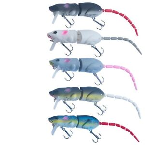 5PCS/Lot Fishing Lure Jointed Bait Plastic Minnow Crankbaits Rats Mouse Tail Set