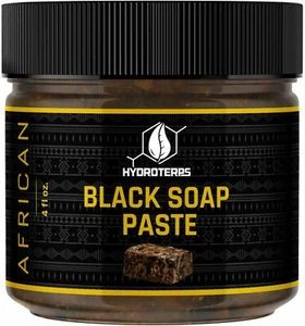 Raw African Black Soap Paste 4 oz. 100% Pure Natural Organic For Body Face Wash - Picture 1 of 4