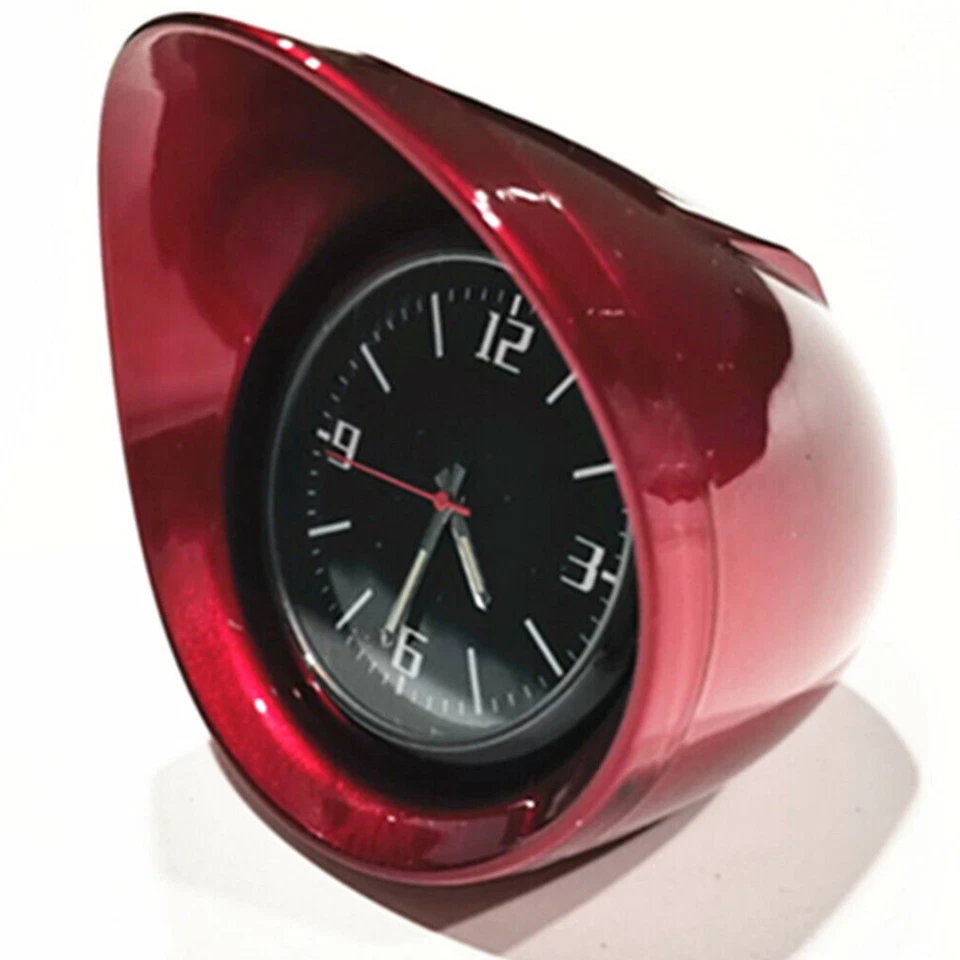 Car Dashboard Clock Luminous Pointer Time Gauge Console Decor Accessories Red - Image 1 of 4