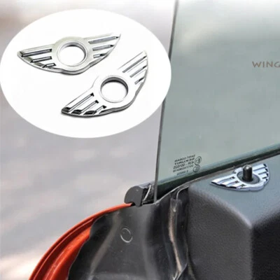 2pcs Car Accessories Door Pin Lock Wing Emblem Badge Stickers For Mini Cooper  Foto 1 de 4