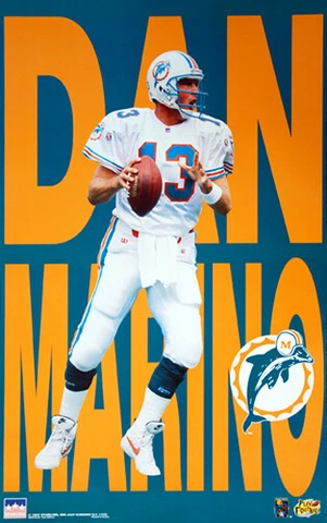 DAN MARINO Miami Dolphins 1997 Vintage Original Starline NFL Action 22x34 POSTER Cover