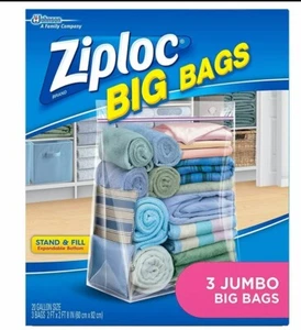 Ziploc Big Bag Double Zipper Jumbo Big Bags, 6 Pack Of 3 Count (20 Gallon) - Picture 1 of 19