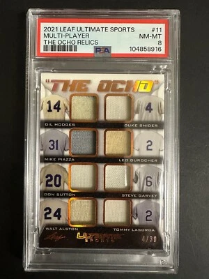 2021 Leaf Ultimate Sports The OCHO Relic /30 Dodgers Hofer #TO-11 NM-MINT PSA 8  - Image 1 of 2