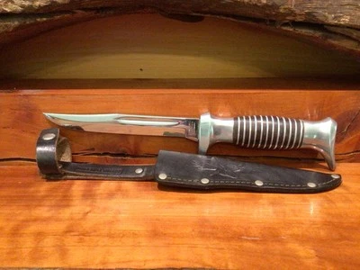 复古 Concord 德国固定刀片黑色环刀带鞘 939 — 第 1/4 张图片