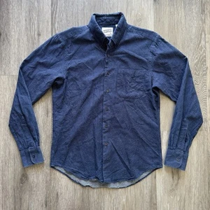 Naked & Famous Shirt Navy Blue Polka Dot Button Down Japanese Fabric Mens Medium - Picture 1 of 12