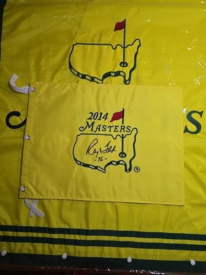 PGA RAY FLOYD SIGNED AUTOGRAPHED FRAMED MASTERS GOLF FLAG (1976 WINNER) RAYMOND - Image 1 of 2