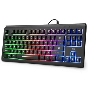 Rii Computer Keyboard, Wired USB Compact Keyboard with RGB Backlit,Silent Key... - Picture 1 of 8