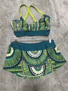 Prana Women's Lime Green Yellow 2 Piece Swimwear Size S Granola Girl River Wear - Picture 1 of 10
