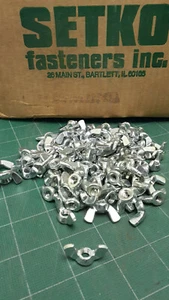 500 pcs 1/4-20 Bright steel Wing Nut USA - NOS - Picture 1 of 3