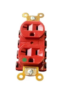 HUBBELL SNAPCONNECT SNAP8300RA 20A Duplex Modular Receptacle 125VAC 5-20R RED - Picture 1 of 3