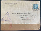 1940s Shanghai China Commercial Front Cover To Penang strait Settlements