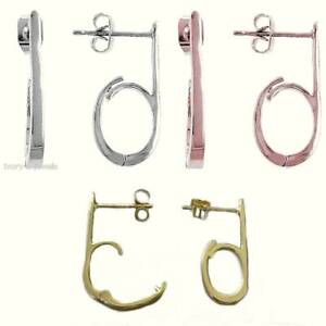 INTERCHANGEABLE 20mm Looped Locking Earrings Sterling, Yellow or Rose Gold 
