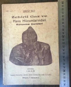 LESSONS ON PROTECTION FROM TOXIC GASES 1935 TURKISH TURKEY WW2 WORLD WAR II GAS - Picture 1 of 2