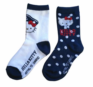 Hello Kitty 8 Paar Kinder Kleinkinder Socken Blau/Weiß 23/26, 27/30, 31/34 - Bild 1 von 4
